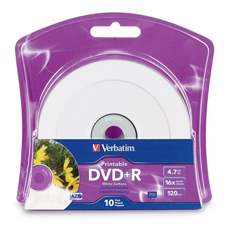 VERBATIM Discdvd+R4.7Gb16Xwhiteijprintable10Pkbl 96940